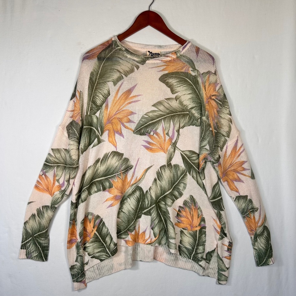 Show Me Your Mumu Bonfire Sweater Day in Paradise Tropical Knit Large resortwear